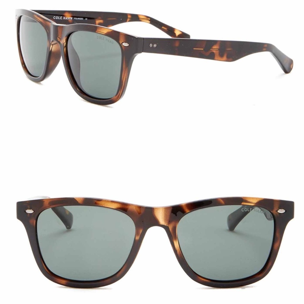 NEW COLE HAAN Brown Tortoise Rectangle Sunglasses - Picture 1 of 5